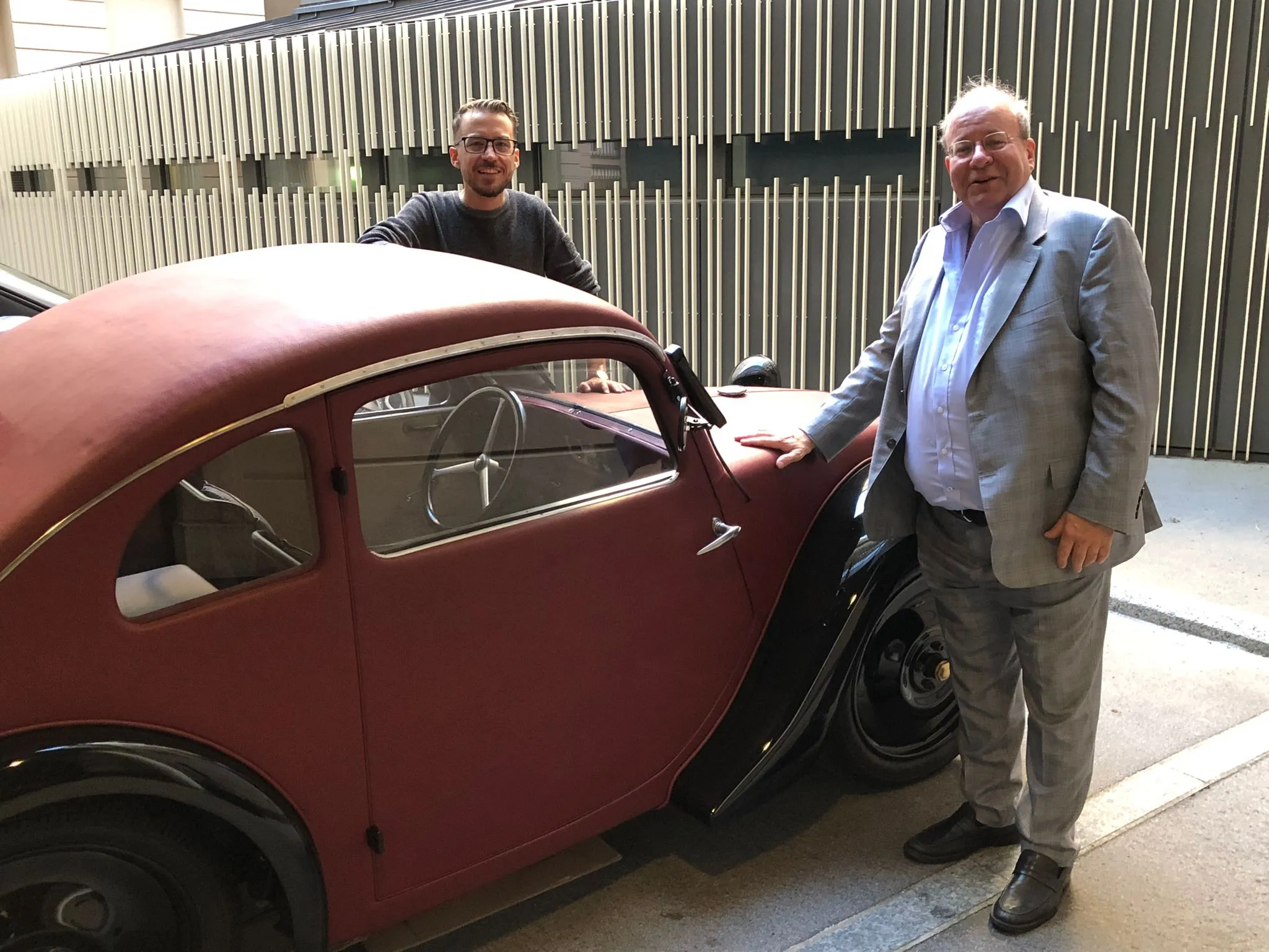 Lorenz Schmid with the Car